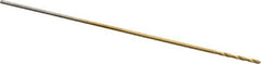 Hertel - 1/64" 135° High Speed Steel Jobber Drill - TiN Finish, Right Hand Cut, Spiral Flute, 3/4" OAL, Split Point - Exact Tool & Supply