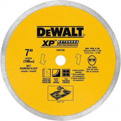 DeWALT - 7" Diam, 5/8" Arbor Hole Diam, Wet & Dry Cut Saw Blade - Diamond-Tipped, Standard Round Arbor - Exact Tool & Supply
