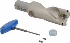 Iscar - 4.69" Max Drill Depth, 2xD, 2.344" Diam, Indexable Insert Drill - 2 Inserts, 1-1/2" Shank Diam, Straight Shank - Exact Tool & Supply