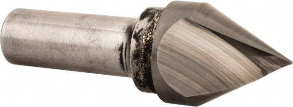 Hertel - 1-1/4" Head Diam, 3/4" Shank Diam, 1 Flute 60° Solid Carbide Countersink - Bright Finish, 3-1/2" OAL, Single End, Straight Shank, Right Hand Cut - Exact Tool & Supply