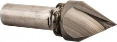 Hertel - 1-1/4" Head Diam, 3/4" Shank Diam, 1 Flute 60° Solid Carbide Countersink - Bright Finish, 3-1/2" OAL, Single End, Straight Shank, Right Hand Cut - Exact Tool & Supply