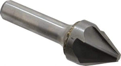 Hertel - 1" Head Diam, 1/2" Shank Diam, 6 Flute 60° Solid Carbide Countersink - Bright Finish, 3" OAL, Single End, Straight Shank, Right Hand Cut - Exact Tool & Supply