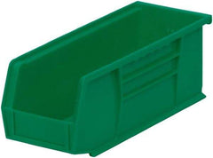 Akro-Mils - 20 Lb. Load Capacity, 10-7/8" Deep, Green Polymer Hopper Stacking Bin - 4" High x 4-1/8" Wide x 10-7/8" Long - Exact Tool & Supply
