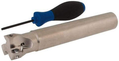 Seco - 1-1/2" Cut Diam, 0.669" Max Depth of Cut, 1-1/4" Shank Diam, 8.27" OAL, Indexable Square Shoulder End Mill - XO.X 1806.. Inserts, Cylindrical Shank, 90° Lead Angle, Through Coolant, Series Power Turbo - Exact Tool & Supply