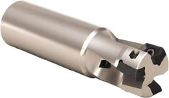 Seco - 32mm Cut Diam, 9mm Max Depth of Cut, 32mm Shank Diam, 110mm OAL, Indexable Square Shoulder End Mill - XOMX 10T3 Inserts, Weldon Shank, 90° Lead Angle, Through Coolant, Series Turbo 10 - Exact Tool & Supply
