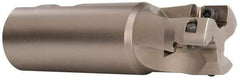 Seco - 1-1/4" Cut Diam, 0.669" Max Depth of Cut, 1-1/4" Shank Diam, 4.33" OAL, Indexable Square Shoulder End Mill - XO.X 1806.. Inserts, Weldon Shank, 90° Lead Angle, Through Coolant, Series Power Turbo - Exact Tool & Supply