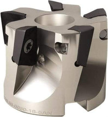 Seco - 5 Inserts, 50mm Cut Diam, 22mm Arbor Diam, 17mm Max Depth of Cut, Indexable Square-Shoulder Face Mill - 90° Lead Angle, 40mm High, XO.. 1806 Insert Compatibility, Through Coolant, Series Power Turbo - Exact Tool & Supply