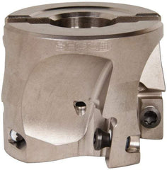 Seco - 4 Inserts, 2" Cut Diam, 3/4" Arbor Diam, 0.669" Max Depth of Cut, Indexable Square-Shoulder Face Mill - 0/90° Lead Angle, 1.575" High, XO.X 1806.. Insert Compatibility, Through Coolant, Series Power Turbo - Exact Tool & Supply