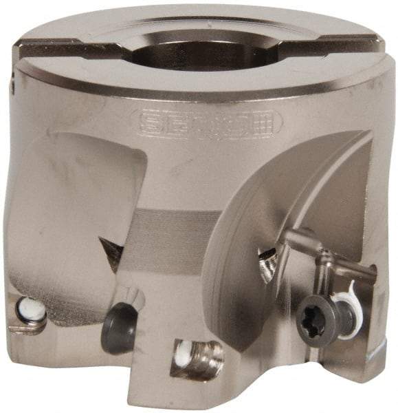Seco - 5 Inserts, 2" Cut Diam, 3/4" Arbor Diam, 0.669" Max Depth of Cut, Indexable Square-Shoulder Face Mill - 0/90° Lead Angle, 1.575" High, XO.X 1806.. Insert Compatibility, Through Coolant, Series Power Turbo - Exact Tool & Supply