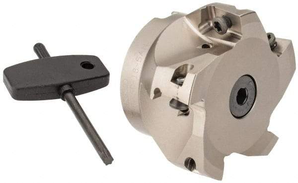 Seco - 5 Inserts, 2-1/2" Cut Diam, 3/4" Arbor Diam, 0.669" Max Depth of Cut, Indexable Square-Shoulder Face Mill - 0/90° Lead Angle, 1.575" High, XO.X 1806.. Insert Compatibility, Through Coolant, Series Power Turbo - Exact Tool & Supply