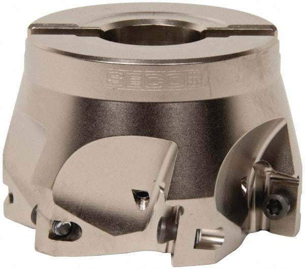 Seco - 6 Inserts, 3" Cut Diam, 1" Arbor Diam, 0.669" Max Depth of Cut, Indexable Square-Shoulder Face Mill - 0/90° Lead Angle, 1.969" High, XO.X 1806.. Insert Compatibility, Through Coolant, Series Power Turbo - Exact Tool & Supply