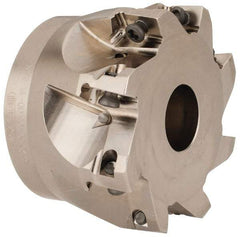 Seco - 8 Inserts, 3" Cut Diam, 1" Arbor Diam, 0.669" Max Depth of Cut, Indexable Square-Shoulder Face Mill - 0/90° Lead Angle, 1.969" High, XO.X 1806.. Insert Compatibility, Through Coolant, Series Power Turbo - Exact Tool & Supply