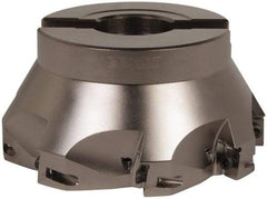 Seco - 8 Inserts, 5" Cut Diam, 1" Arbor Diam, 0.669" Max Depth of Cut, Indexable Square-Shoulder Face Mill - 0/90° Lead Angle, 2.48" High, XO.X 1806.. Insert Compatibility, Through Coolant, Series Power Turbo - Exact Tool & Supply