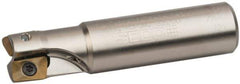 Seco - 3/4" Cut Diam, 0.433" Max Depth of Cut, 3/4" Shank Diam, 3.38" OAL, Indexable Square Shoulder End Mill - XO.X 1204.. Inserts, Weldon Shank, 90° Lead Angle, Through Coolant, Series Super Turbo - Exact Tool & Supply