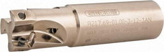 Seco - 1" Cut Diam, 0.433" Max Depth of Cut, 1" Shank Diam, 4" OAL, Indexable Square Shoulder End Mill - XO.X 1204.. Inserts, Weldon Shank, 90° Lead Angle, Through Coolant, Series Super Turbo - Exact Tool & Supply