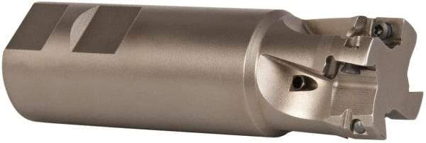 Seco - 1-1/4" Cut Diam, 0.433" Max Depth of Cut, 1-1/4" Shank Diam, 4-1/4" OAL, Indexable Square Shoulder End Mill - XO.X 1204.. Inserts, Weldon Shank, 90° Lead Angle, Through Coolant, Series Super Turbo - Exact Tool & Supply