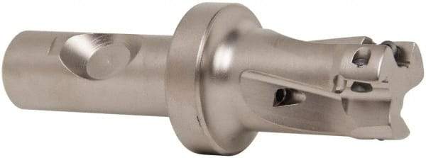 Seco - 1" Cut Diam, 0.433" Max Depth of Cut, 3/4" Shank Diam, 4" OAL, Indexable Square Shoulder End Mill - XO.X 1204.. Inserts, Weldon Shank, 90° Lead Angle, Through Coolant, Series Super Turbo - Exact Tool & Supply