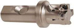 Seco - 1-1/4" Cut Diam, 0.433" Max Depth of Cut, 1" Shank Diam, 4-1/4" OAL, Indexable Square Shoulder End Mill - XO.X 1204.. Inserts, Weldon Shank, 90° Lead Angle, Through Coolant, Series Super Turbo - Exact Tool & Supply