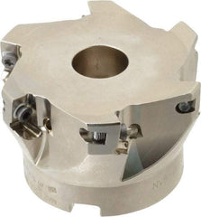Seco - 6 Inserts, 2-1/2" Cut Diam, 3/4" Arbor Diam, 0.433" Max Depth of Cut, Indexable Square-Shoulder Face Mill - 0/90° Lead Angle, 1.57" High, XO.X 1204.. Insert Compatibility, Through Coolant, Series Super Turbo - Exact Tool & Supply