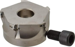 Seco - 5 Inserts, 4" Cut Diam, 1-1/2" Arbor Diam, 0.433" Max Depth of Cut, Indexable Square-Shoulder Face Mill - 0/90° Lead Angle, 2" High, XO.X 1204.. Insert Compatibility, Through Coolant, Series Super Turbo - Exact Tool & Supply