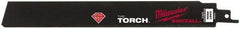 Milwaukee Tool - 9" Long, Steel Reciprocating Saw Blade - Straight Profile, Continuous Edge, Tang Shank - Exact Tool & Supply
