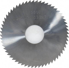Made in USA - 2-1/4" Diam x 0.032" Blade Thickness x 5/8" Arbor Hole Diam, 60 Tooth Slitting and Slotting Saw - Arbor Connection, Solid Carbide, Concave Ground - Exact Tool & Supply