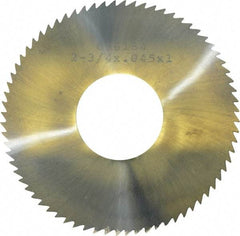Made in USA - 2-3/4" Diam x 0.045" Blade Thickness x 1" Arbor Hole Diam, 72 Tooth Slitting and Slotting Saw - Arbor Connection, Solid Carbide, Concave Ground - Exact Tool & Supply