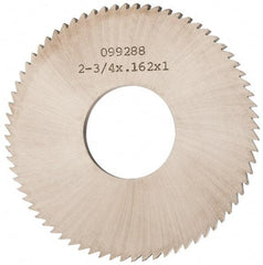 Made in USA - 2-3/4" Diam x 0.162" Blade Thickness x 1" Arbor Hole Diam, 72 Tooth Slitting and Slotting Saw - Arbor Connection, Solid Carbide, Concave Ground - Exact Tool & Supply