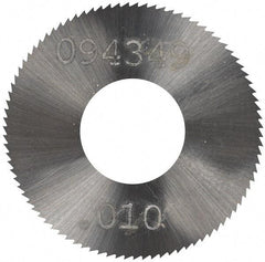 Made in USA - 1" Diam x 0.01" Blade Thickness, 3/8" Arbor Hole Diam, 98 Teeth, Solid Carbide Jeweler's Saw - Uncoated - Exact Tool & Supply