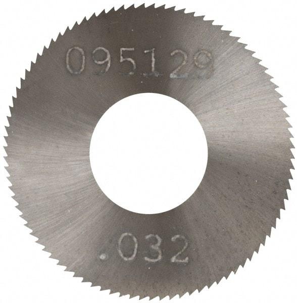 Made in USA - 1" Diam x 0.032" Blade Thickness, 3/8" Arbor Hole Diam, 98 Teeth, Solid Carbide Jeweler's Saw - Uncoated - Exact Tool & Supply