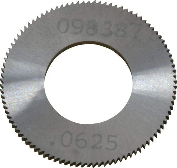 Made in USA - 1" Diam x 1/16" Thick, 1/2" Arbor Hole Diam, 98 Teeth, Solid Carbide Jeweler's Saw - Uncoated - Exact Tool & Supply