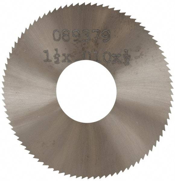 Made in USA - 1-1/2" Diam x 0.01" Blade Thickness, 1/2" Arbor Hole Diam, 130 Teeth, Solid Carbide, Jeweler's Saw - Uncoated - Exact Tool & Supply