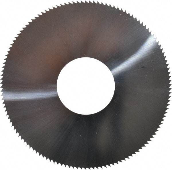 Made in USA - 1-1/2" Diam x 0.012" Blade Thickness, 1/2" Arbor Hole Diam, 130 Teeth, Solid Carbide, Jeweler's Saw - Uncoated - Exact Tool & Supply