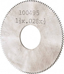 Made in USA - 1-1/2" Diam x 0.028" Blade Thickness, 1/2" Arbor Hole Diam, 110 Teeth, Solid Carbide, Jeweler's Saw - Uncoated - Exact Tool & Supply