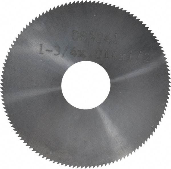 Made in USA - 1-3/4" Diam x 0.014" Blade Thickness, 1/2" Arbor Hole Diam, 130 Teeth, Solid Carbide, Jeweler's Saw - Uncoated - Exact Tool & Supply