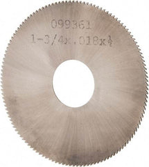 Made in USA - 1-3/4" Diam x 0.018" Blade Thickness, 1/2" Arbor Hole Diam, 130 Teeth, Solid Carbide, Jeweler's Saw - Uncoated - Exact Tool & Supply