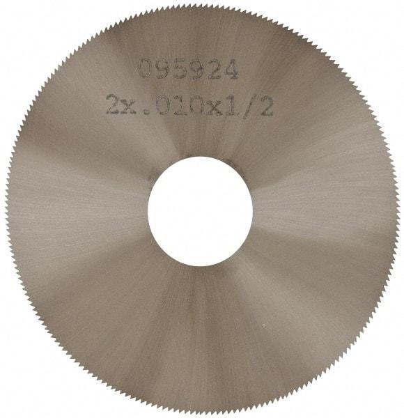 Made in USA - 2" Diam x 0.01" Blade Thickness, 1/2" Arbor Hole Diam, 190 Teeth, Solid Carbide Jeweler's Saw - Uncoated - Exact Tool & Supply