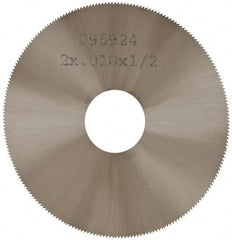 Made in USA - 2" Diam x 0.01" Blade Thickness, 1/2" Arbor Hole Diam, 190 Teeth, Solid Carbide Jeweler's Saw - Uncoated - Exact Tool & Supply