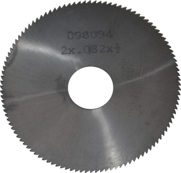 Made in USA - 2" Diam x 0.032" Blade Thickness, 1/2" Arbor Hole Diam, 110 Teeth, Solid Carbide Jeweler's Saw - Uncoated - Exact Tool & Supply