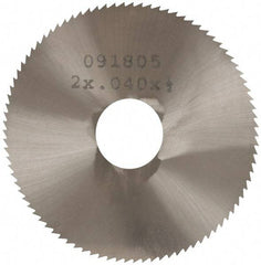 Made in USA - 2" Diam x 0.04" Blade Thickness, 1/2" Arbor Hole Diam, 110 Teeth, Solid Carbide Jeweler's Saw - Uncoated - Exact Tool & Supply
