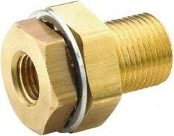 Parker - 5/8-18 Male Thread x 1/8 Female Thread, Brass Industrial Pipe Anchor Coupling - Male Straight Thread O-Ring x Female NPTF, 1,000 psi - Exact Tool & Supply