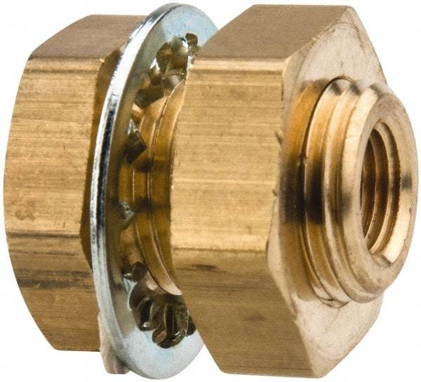Parker - 5/8-18 Male Thread x 1/8 Female Thread, Brass Industrial Pipe Anchor Coupling - Male Straight Thread O-Ring x Female NPTF, 1,000 psi - Exact Tool & Supply