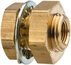 Parker - 5/8-18 Male Thread x 1/8 Female Thread, Brass Industrial Pipe Anchor Coupling - Male Straight Thread O-Ring x Female NPTF, 1,000 psi - Exact Tool & Supply