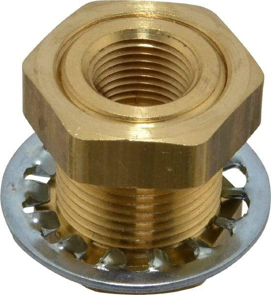 Parker - 1-14 Male Thread x 3/8 Female Thread, Brass Industrial Pipe Anchor Coupling - Male Straight Thread O-Ring x Female NPTF, 1,000 psi - Exact Tool & Supply