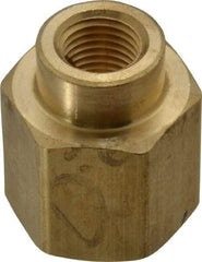 Parker - 1/2 x 1/4 Female Thread, Brass Industrial Pipe Coupling - FNPTF, 1,000 psi - Exact Tool & Supply