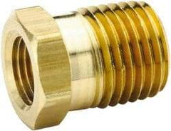Parker - 1 Male Thread x 1/2 Female Thread, Brass Industrial Pipe Hex Bushing - MNPTF x FNPTF, 1,000 psi - Exact Tool & Supply