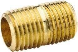 Parker - 1/2 Male Thread, Brass Industrial Pipe Close Nipple - MNPTF, 1,000 psi - Exact Tool & Supply
