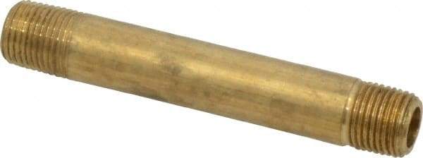 Parker - 1/8 Male Thread, Brass Industrial Pipe Long Nipple - MNPTF, 1,000 psi - Exact Tool & Supply