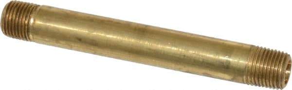 Parker - 1/8 Male Thread, Brass Industrial Pipe Long Nipple - MNPTF, 1,000 psi - Exact Tool & Supply