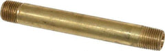 Parker - 1/8 Male Thread, Brass Industrial Pipe Long Nipple - MNPTF, 1,000 psi - Exact Tool & Supply